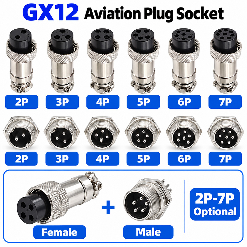 Aviator Connector Kit - 10 sztuk, złącze okrągłe GX12, 12