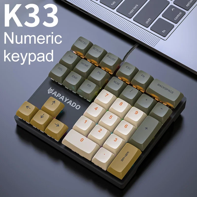 Gaming Keyboard Half - K33 Przewodowa mechaniczna klawiatura numeryczna z