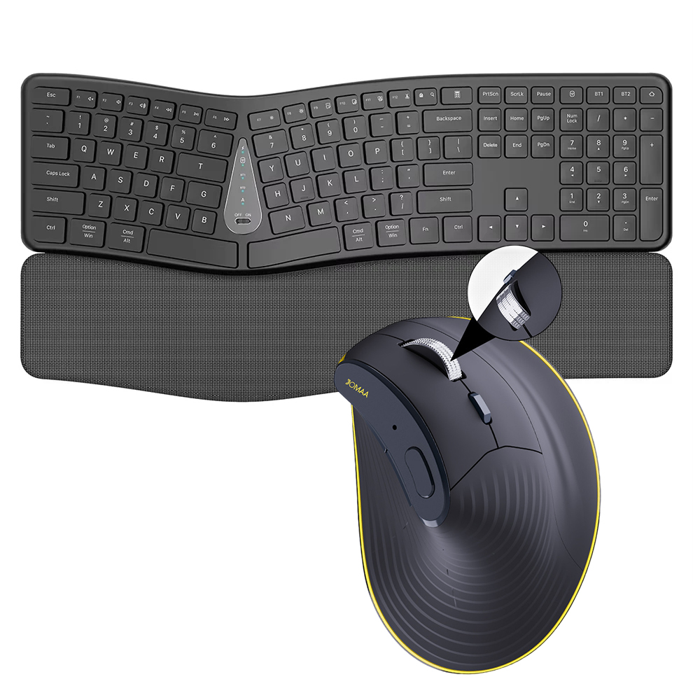 Gaming Keyboard Ergonomics - Bezprzewodowy zestaw klawiatura i mysz 2.4G,