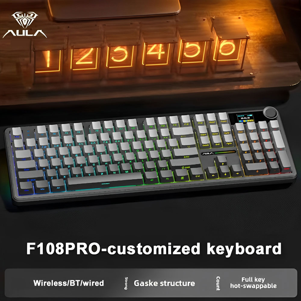 AULA F108 Pro Gamingowa klawia – Gaming Keyboard Thocky recenzja i cena