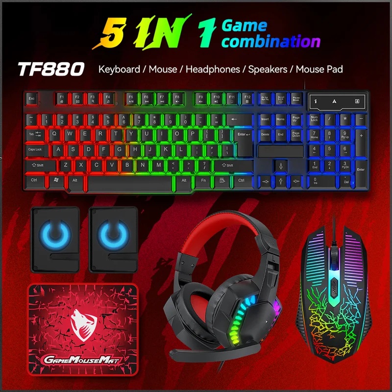 Zestaw 5-w-1: Klawiatura do gi – Gaming Keyboard Mouse And Headset Combo recenzja i cena
