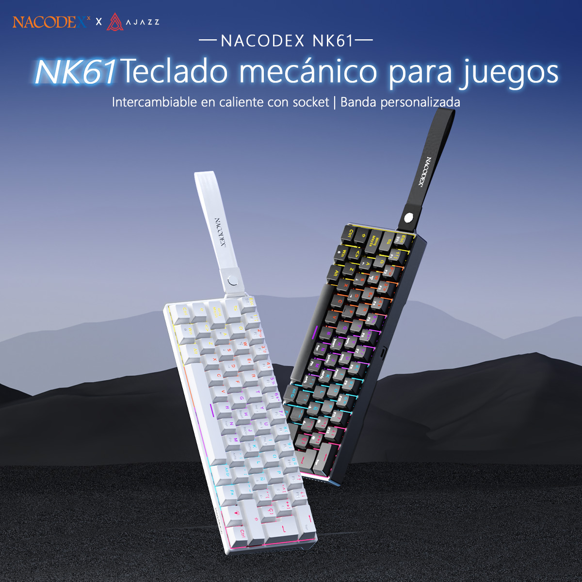 AJAZZ NK61 Klawiatura mechanic – Gaming Keyboard Thocky recenzja i cena